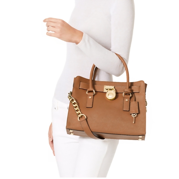 MICHAEL Michael Kors Handbags - MICHAEL Michael Kors Hamilton Saffiano Leather Satchel‎ Tote Bag Medium